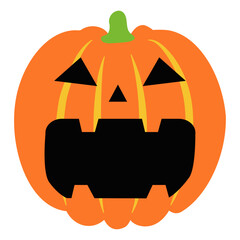 ハロウィンの口を大きく開けたかぼちゃのベクターイラスト