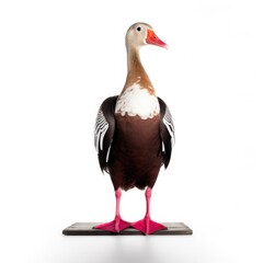 Black-bellied whistling-duck bird isolated on white. Generative