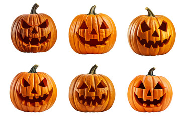 Traditional halloween carved pumpkin jack-o-lantern face