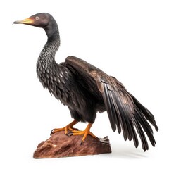 Brandts cormorant bird isolated on white. Generative AI