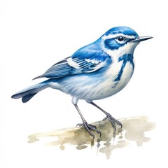 Cerulean warbler bird isolated on white. Generative AI