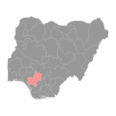 Edo state map, administrative division of the country of Nigeria. Vector illustration.