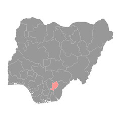 Ebonyi state map, administrative division of the country of Nigeria. Vector illustration.