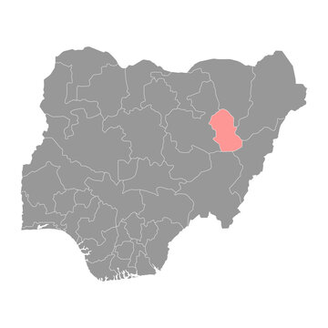 Gombe state map, administrative division of the country of Nigeria. Vector illustration.