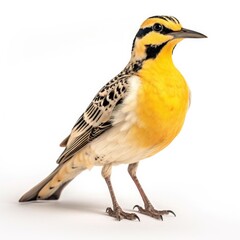 Obraz premium Eastern meadowlark bird isolated on white. Generative AI
