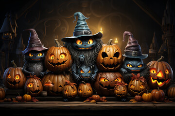 halloween pumpkin and candles
