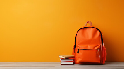 School backpack on neutral background with space for text.



Generative AI