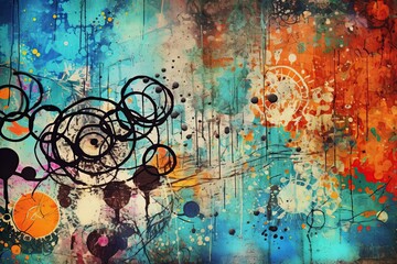 Graffiti style design background in bright colors