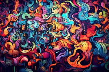 Graffiti style design background in bright colors
