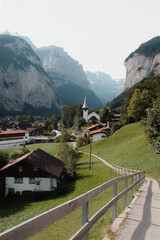 swiss alpine village in the valey Lauterbrunnen