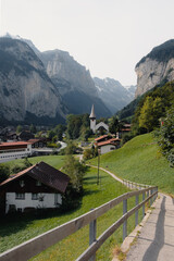 swiss alpine village in the valey Lauterbrunnen