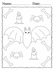 Printable Funny Halloween coloring sheet for kids and adults