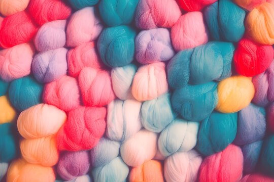 close up of colorful wools 