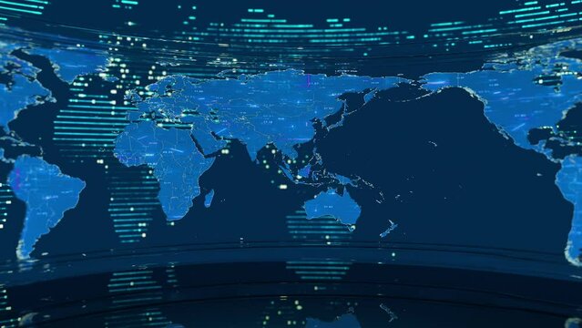 Revolving 3D world map