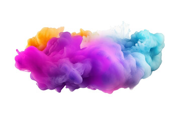 Fototapeta premium Colorful cloud isolated on transparent background cutout , generative ai