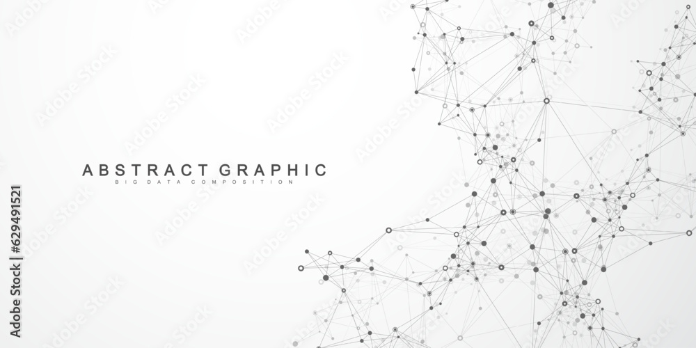Poster Global network connection banner design template. Header social network communication in the global business concept. Big data visualization. Internet technology. Vector illustration