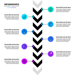 Infographic template. Line with 8 steps and arrows