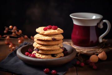 Almond cookies with cranberries