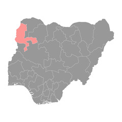Kebbi state map, administrative division of the country of Nigeria. Vector illustration.