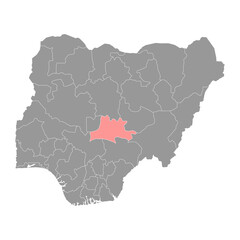 Nasarawa state map, administrative division of the country of Nigeria. Vector illustration.