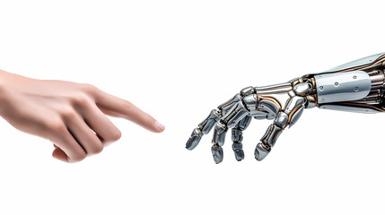 Robot hand touches human hand.



Generative AI