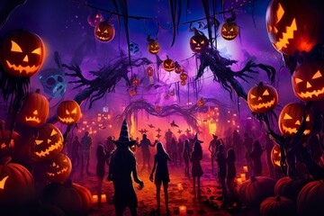 Scary Halloween party decoration made with generative ai technology