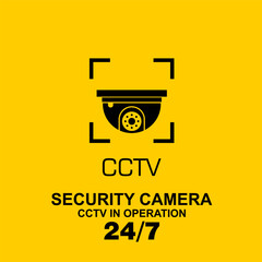 CCTV, security camera in operation, sign vector
