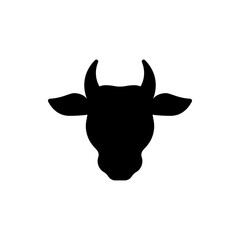 Cattle head icon isolated on white backrgund.