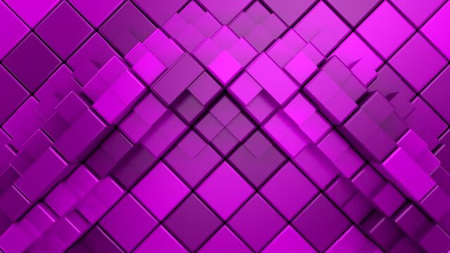 Cubes Form a Wave. Abstract motion, two color, 3d rendering, 4k resolution
