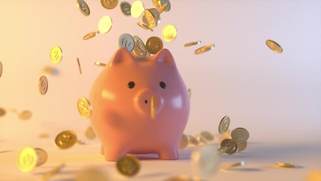 Save money fail. Financial and business concepts. 3d animation