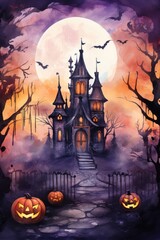 Fototapeta na wymiar watercolor background Halloween