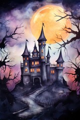watercolor background Halloween