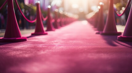 Pink carpet at the film festival. Celebrity awards ceremony