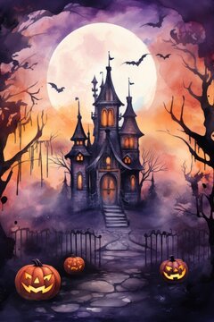 watercolor background Halloween