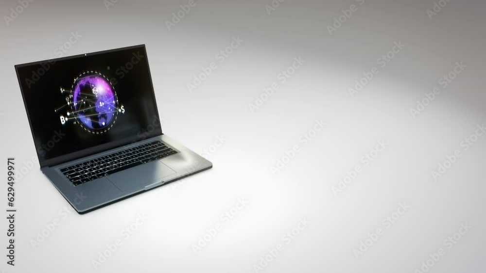 Canvas Prints laptop with metaverse globe symbol screen works. animation 3d render background concept