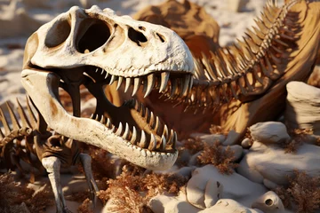 Deurstickers dinosaur fossils 3d rendering element © Adja Atmaja