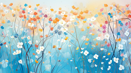 Colorful abstract flower painting texture background.