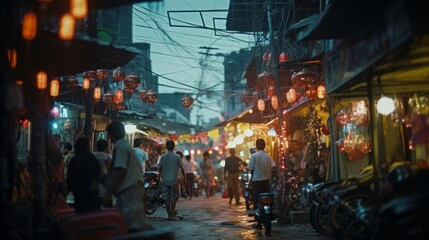 Cinematic shot, street photography, Thailand - obrazy, fototapety, plakaty
