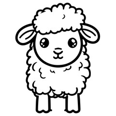 Coloring page outline of cartoon lamb