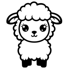 Coloring page outline of cartoon lamb