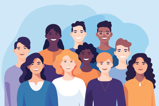 inclusive group of people isolated illustration