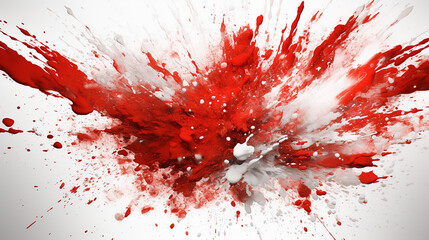 Image of red and white color powder splash and explosion abstract art with Indonesian flag. Admirablimage.