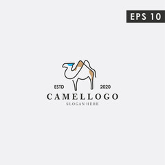 Camel Modern Logogram Design Vector Template With Flat Style