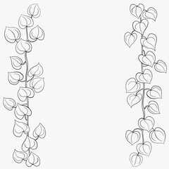 Floral ivy drawing decorative ornament flat design.