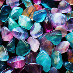 Fototapeta premium Multicolored, beautiful gemstones. generative ai 