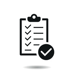 Checklist icon vector illustration. Report document on isolated background. List sign concept.