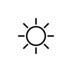 Sun icon vector illustration. Sunny icon on isolated background. Sunlight sign concept.