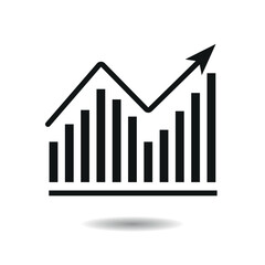 Growing graph icon vector illustration. Chart on isolated background. Forecast sign concept.