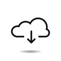 Cloud download icon vector illustration. Install on isolated background. Load sign concept.
