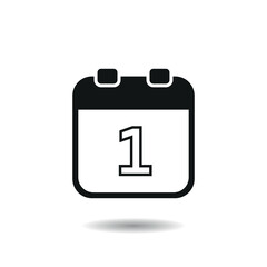 Calendar with number one icon vector illustration. Agenda on isolated background. Event sign concept.